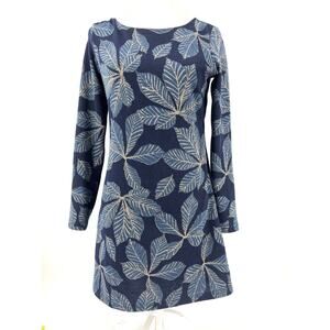 Lily & Me British Blue Floral Knit Fit & Flare Short Tunic Dress Size 6